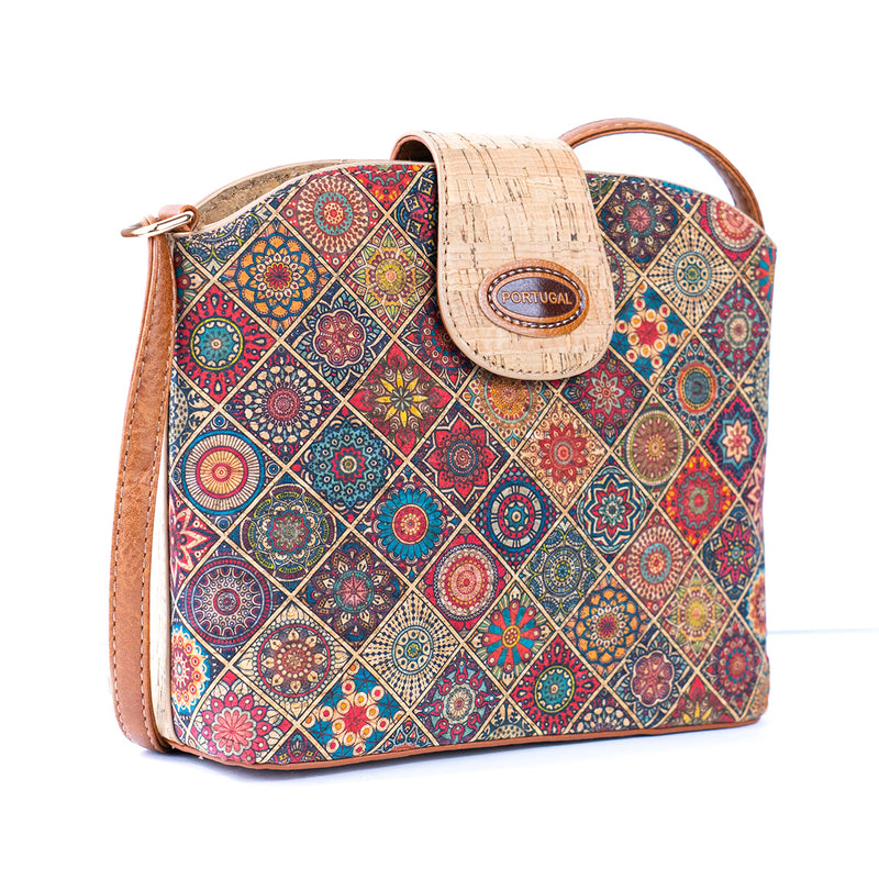 Floral Printed Cork Crossbody Bag BAGD-597