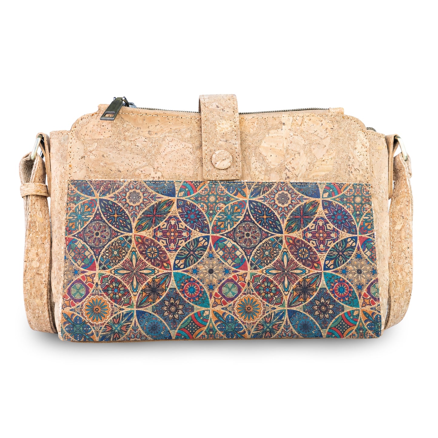 Natural Cork Multi-Compartment Crossbody Bag BAGD-657
