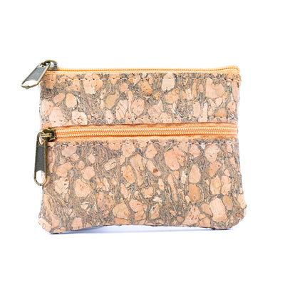 Double Zipper Cork Coin Purse  (5units) BAGP-264