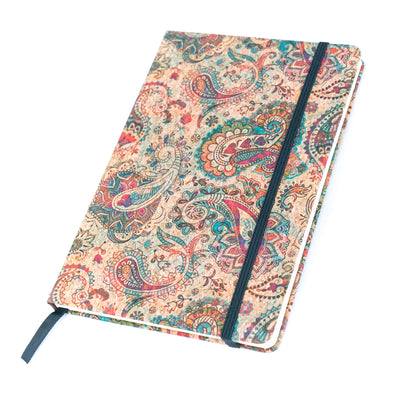 Cork Notebook with Mosaic and Floral Designs L-1157