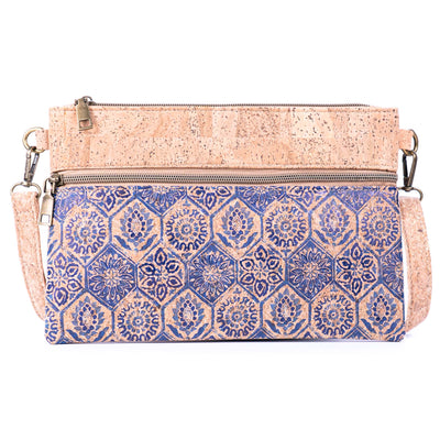 Eco-Friendly Natural Cork Sling Bag with Mosaic Patterns BAGD-598