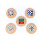 (5units)Vintage Cork and Ceramic Tile Coaster Cup Pad L-069