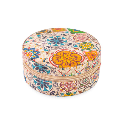 Round Tile Cork Jewelry Box L-1226