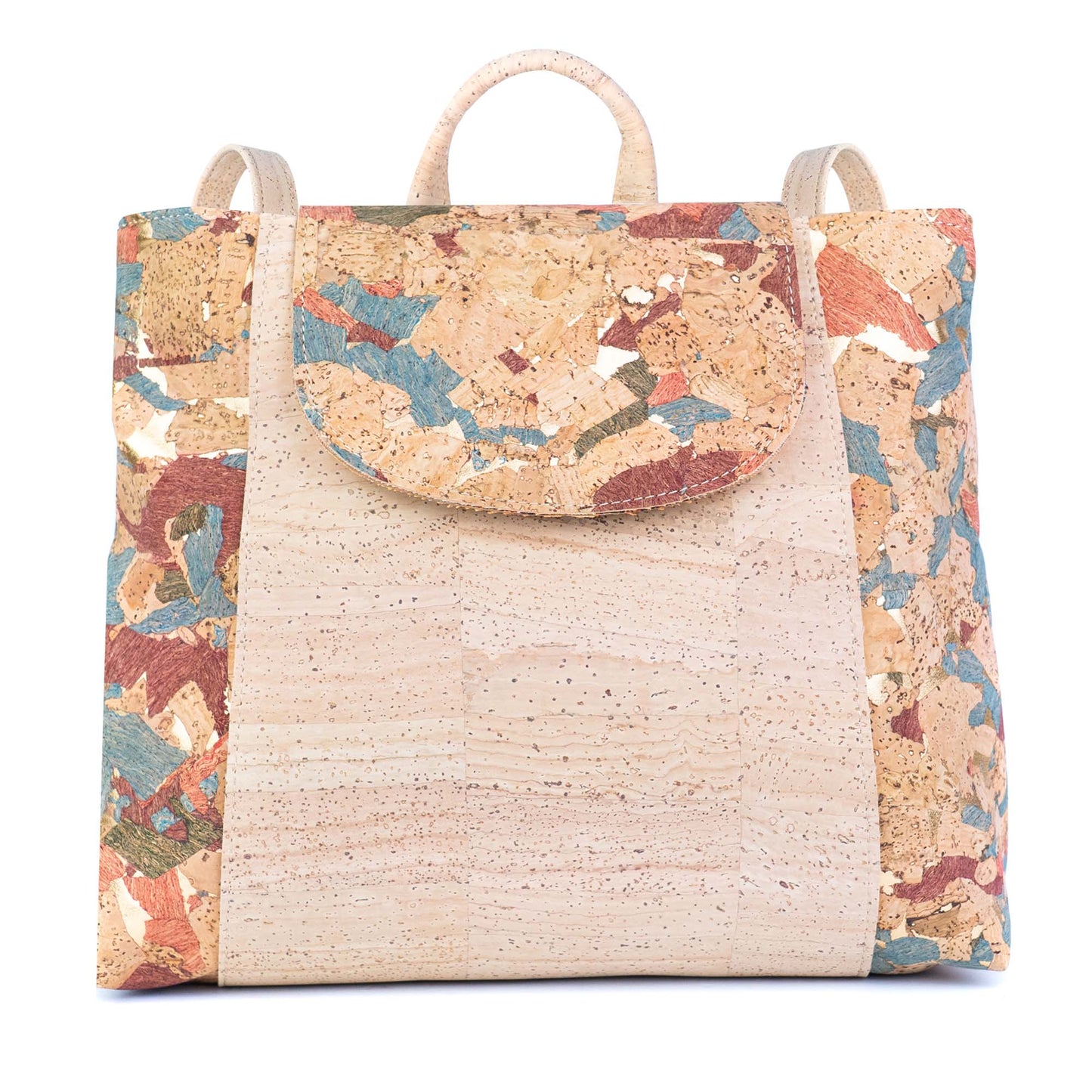 Vegan Cork Backpack with Flap Closure