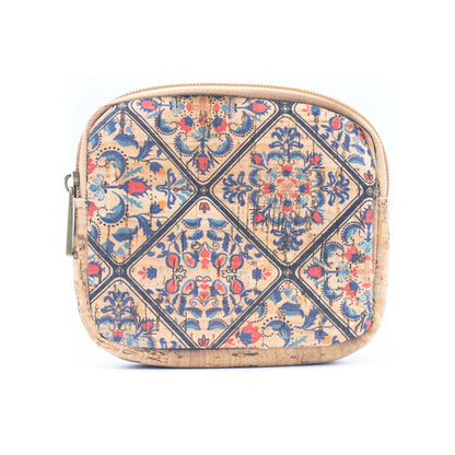 Cork coin purse cube pattern wallet BAGF-002-MIX-8 RANDOM