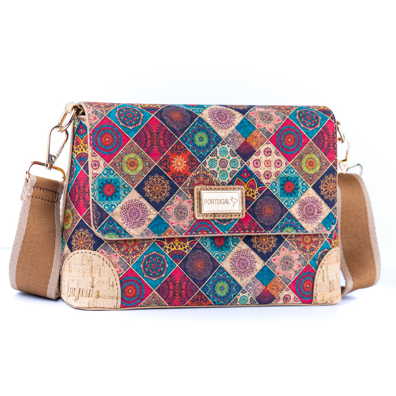 Elegant Printed Cork Crossbody Bag for Women BAGD-587