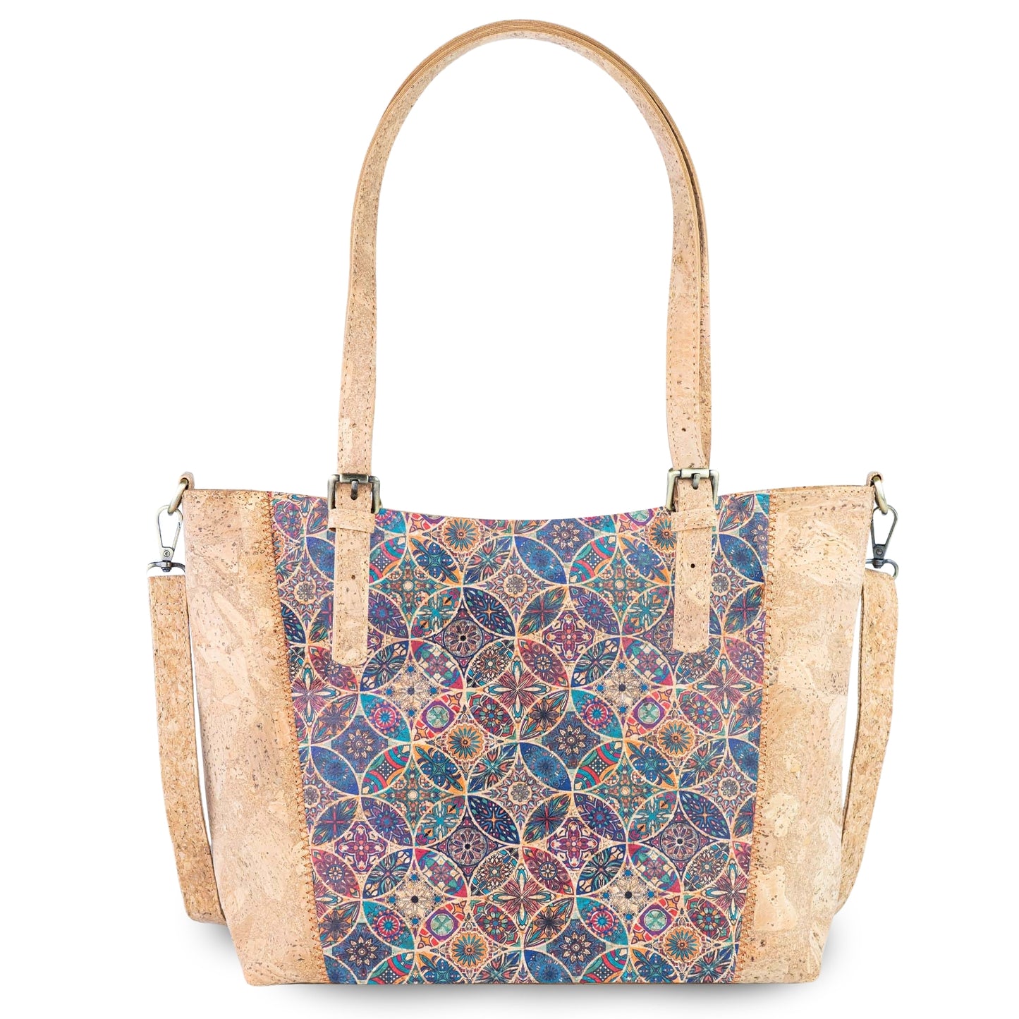 Natural Cork HandBag with Floral Print BAGD-660