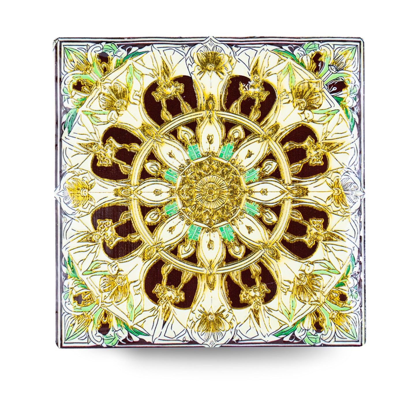Mandala Ceramic Coasters with Cork Backing L-1138-12