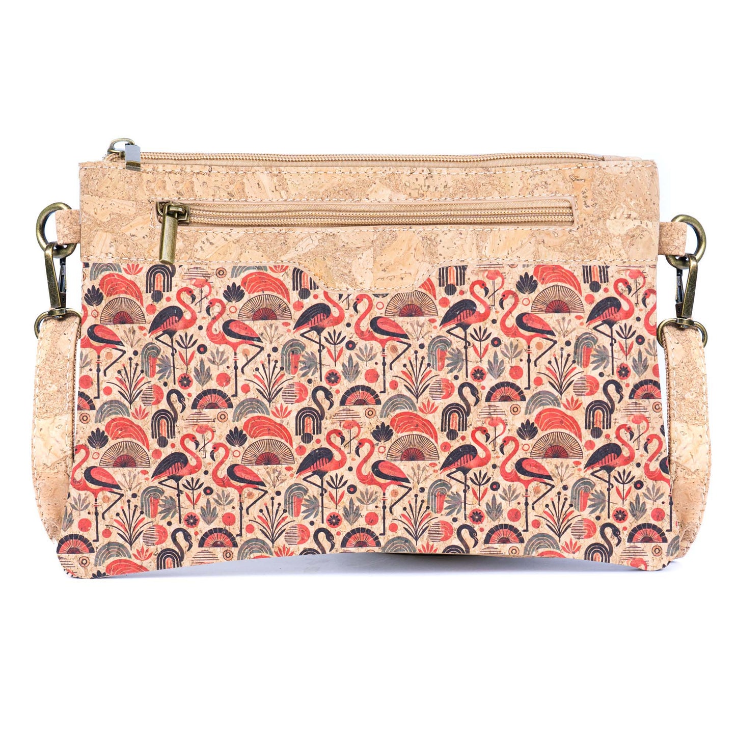 Printed Natural Cork Crossbody Bag & Clutch BAG-2393