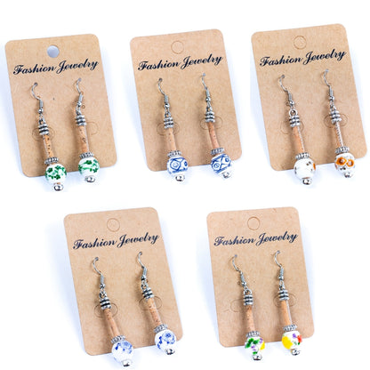 Cork earring  Original handmade ladies earrings-ER-134-MIX-5-new