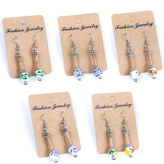 Cork earring  Original handmade ladies earrings-ER-134-MIX-5-new