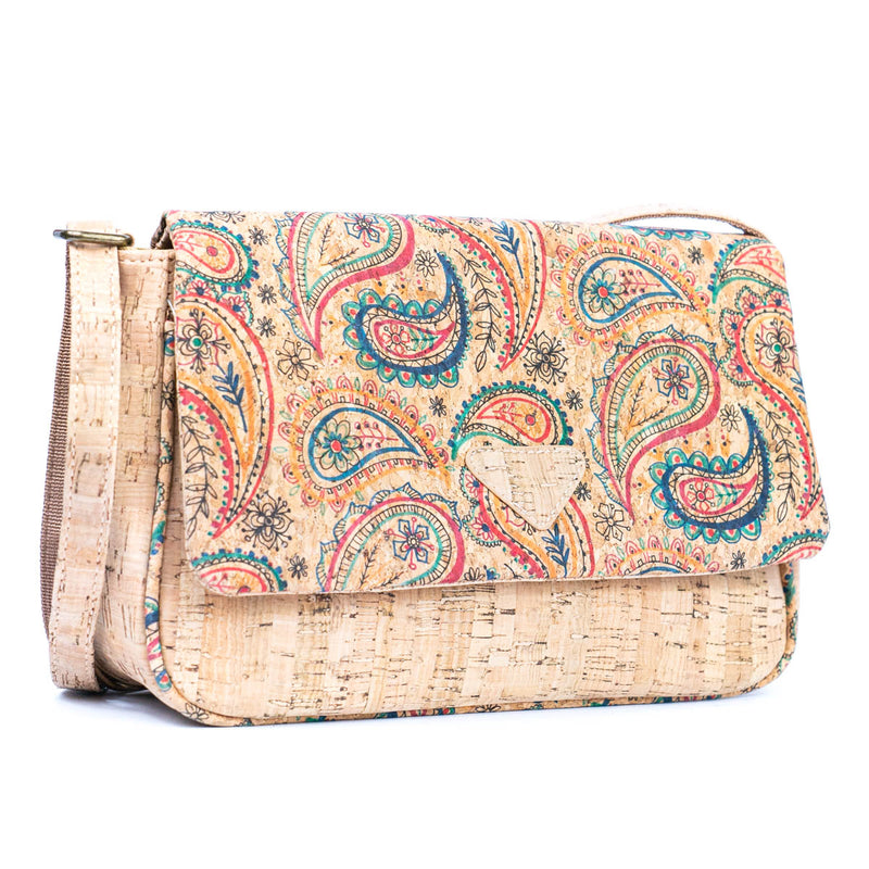 Vibrant Cork Crossbody Bag – Floral & Mosaic Delight BAGF-090
