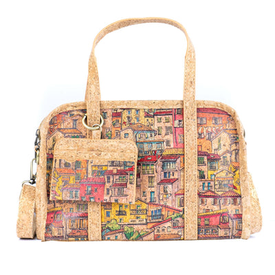 Cork Handbag – Floral & Mosaic Design, Eco-Friendly Elegance BAGD-342