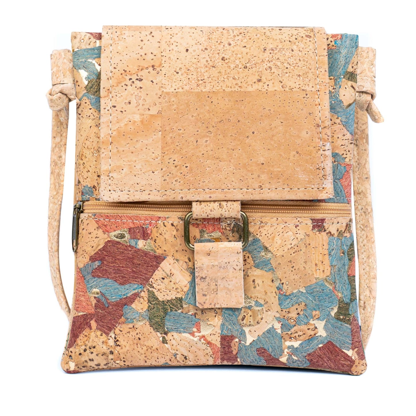 Cork Crossbody Bag - Vegan Fold-Over Messenger Bag BAGP-346