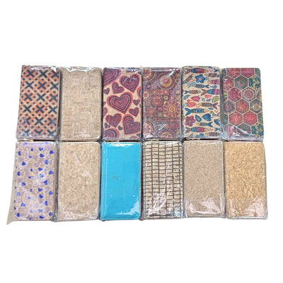 Natural cork with flower pattern zipper women wallet BAGD-589（12units）