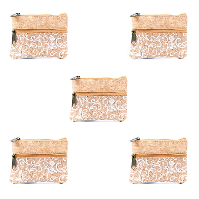 Double Zipper Cork Coin Purse  (5units) BAGP-265