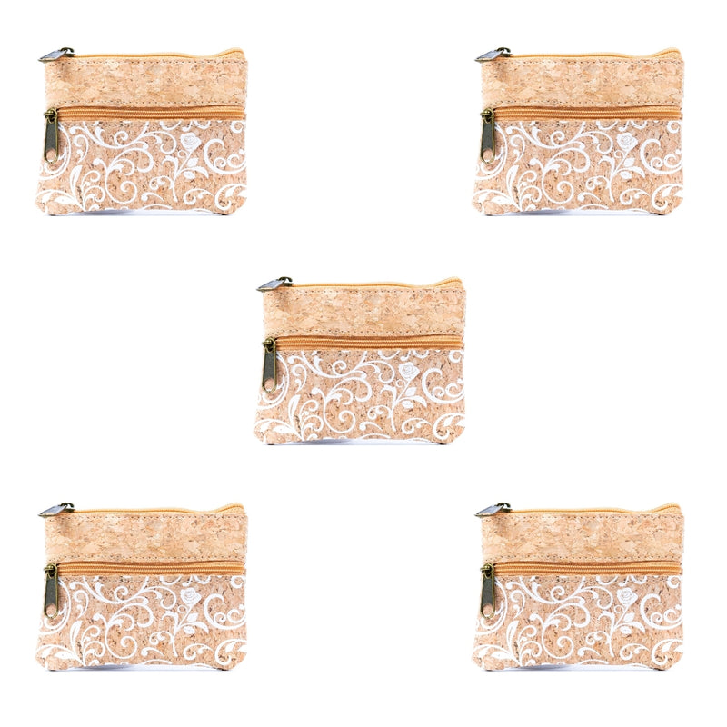 Double Zipper Cork Coin Purse  (5units) BAGP-265