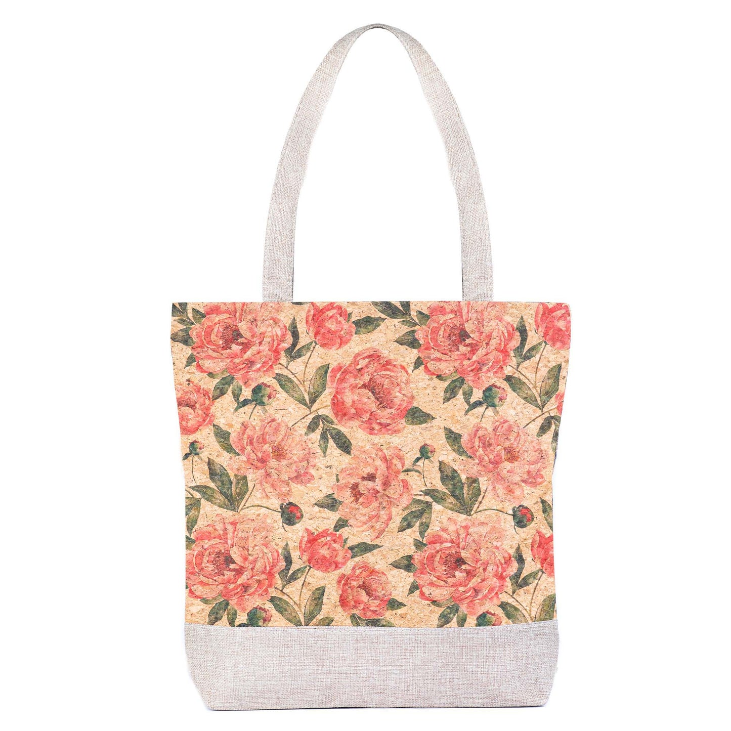Printed Cork Tote Bag with Fabric Handles BAG-2382