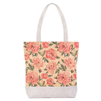 Printed Cork Tote Bag with Fabric Handles BAG-2382