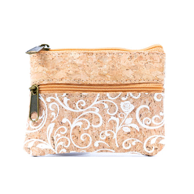 Double Zipper Cork Coin Purse  (5units) BAGP-265