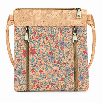 Cork Crossbody Bag with Vertical Front Zips | BAGD-668