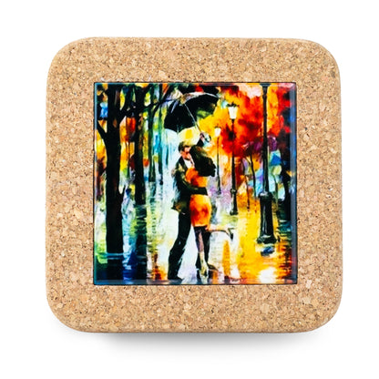 NEW STYLE Ceramic Tile Coaster on Cork Base L-1121
