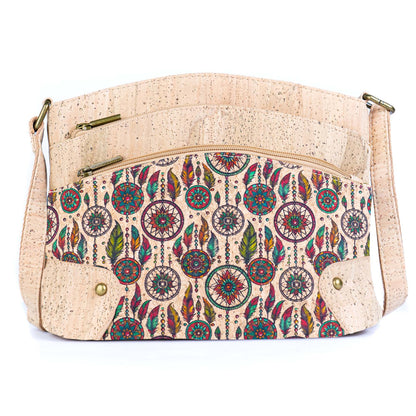 Multi-Pocket Cork Crossbody Bag with Adjustable Shoulder Strap BAG-2394