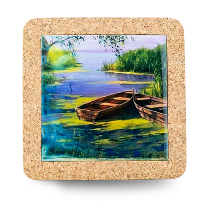 NEW STYLE Ceramic Tile Coaster on Cork Base L-1122
