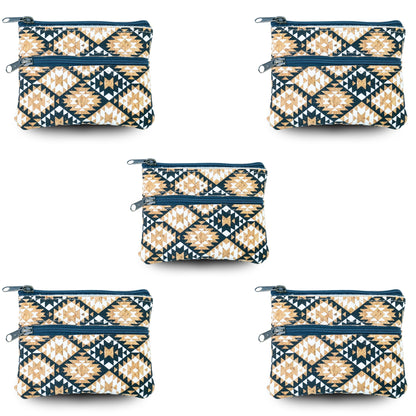 5pcs | Natural Cork Double-Zip Coin Purse BAGP-381