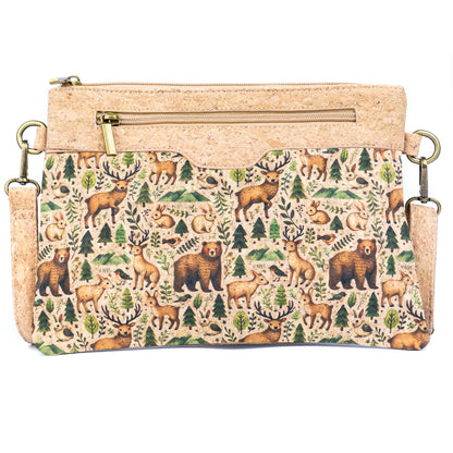 Printed Natural Cork Crossbody Bag & Clutch BAG-2396