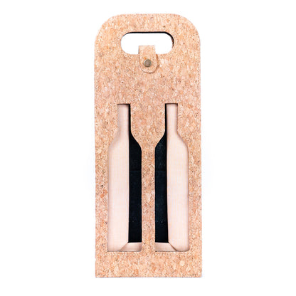 Dual-Bottle Bohemian Cork Wine Carrier and Gift Bag L-911