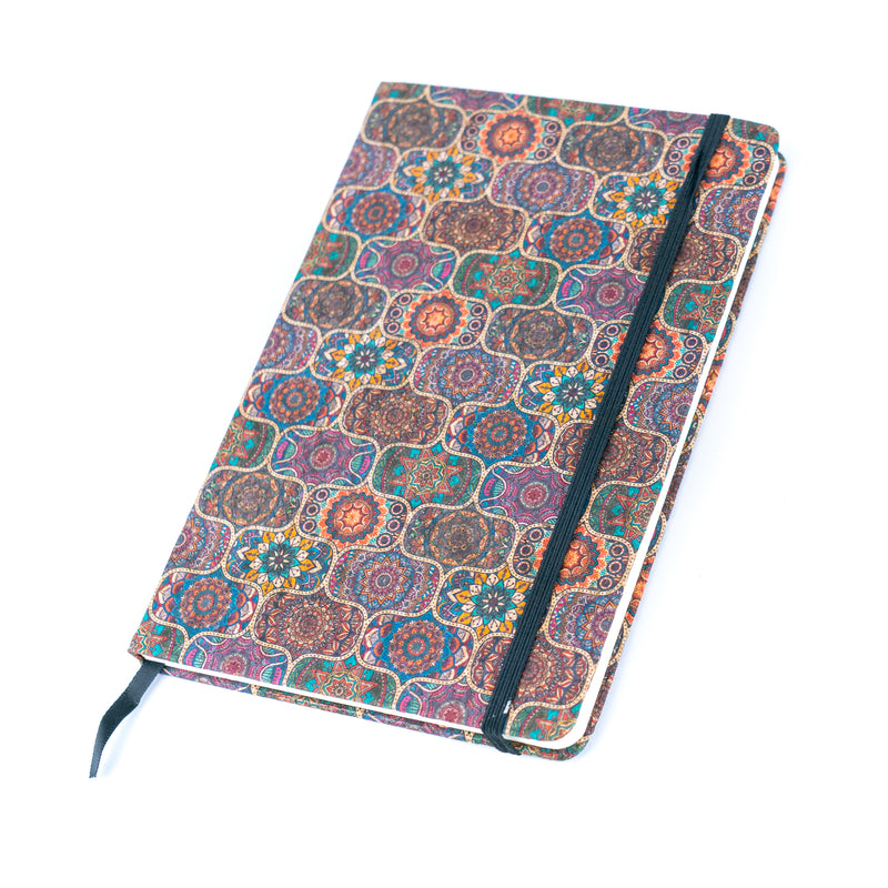 Cork Notebook with Mosaic and Floral Designs L-1157