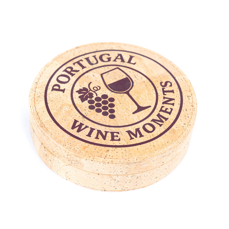 Cork Wine Accessory Gift Set – 4-Piece in Natural Cork Box L-1156