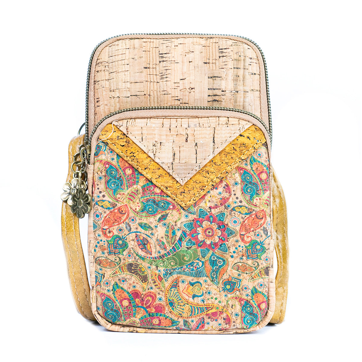 Cork Patchwork Embellished Women's Phone Pouch BAGD-552