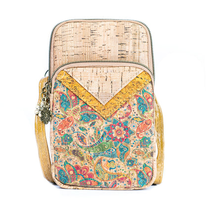 Cork Patchwork Embellished Women's Phone Pouch BAGD-552