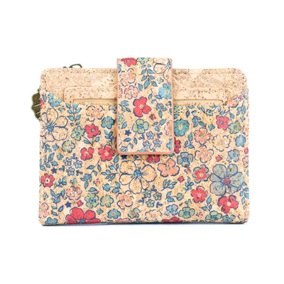 Cork Zipper Wallet – Mosaic and Floral Pattern BAGF-107