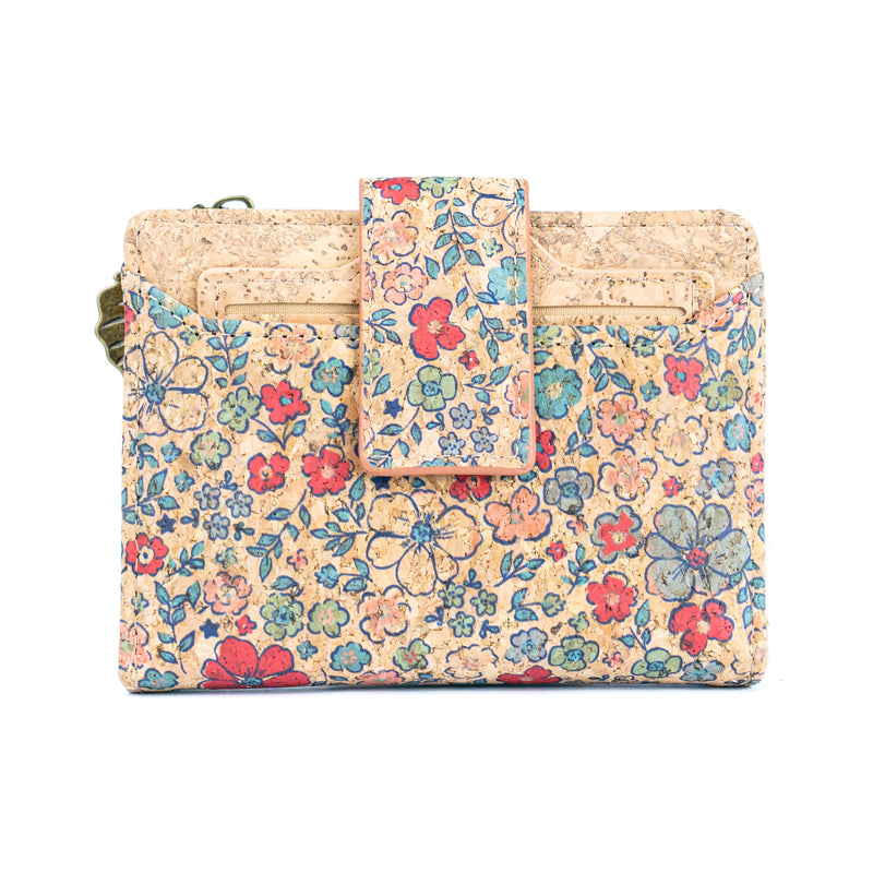 Cork Zipper Wallet – Mosaic and Floral Pattern BAGF-107