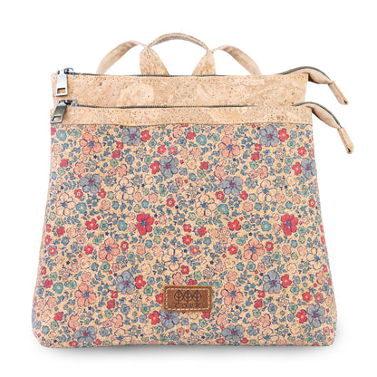 Natural Cork Backpack with Printed Front Panel BAGD-652