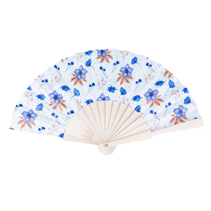 Cork Antique Wooden Folding Hand Fan  L-1197-12(12 Units)