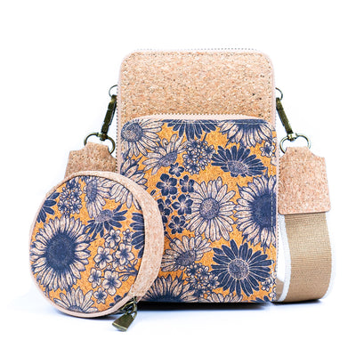 Natural Cork Women's Printed Double Layer Phone Pouch BAG-2312