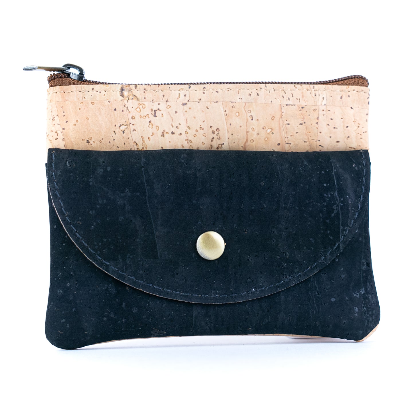 Compact Cork Coin Purse with Snap Pocket with Key Ring BAG-2355