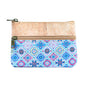 Triple Zip Printed Cork Women's Coin Purse with Floral and Mosaic Designs BAG-2325