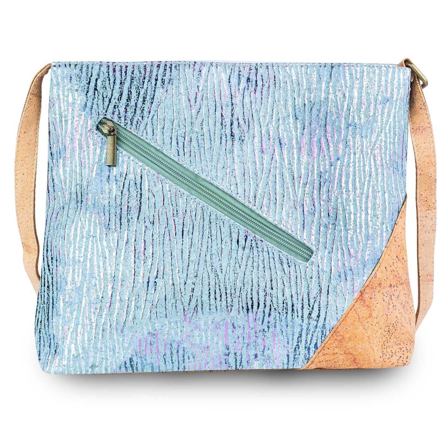 Natural Cork Textured Crossbody Bag for Women – Vegan Shoulder Handbag BAG-2406