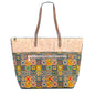 Chic Natural and Printed Cork Ladies' Tote Bag with PU Handle BAG-2331