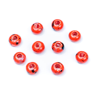 10pcs colourful and shiny ceramic beads, 5 different colours for 5mm cord D-5-5-261