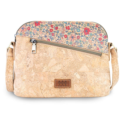 Natural Cork Crossbody Bag with Printed Accent BAGD-659