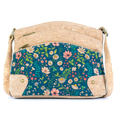 Three-Line Zipper Women's Cork  Crossbody Bag BAG-2284