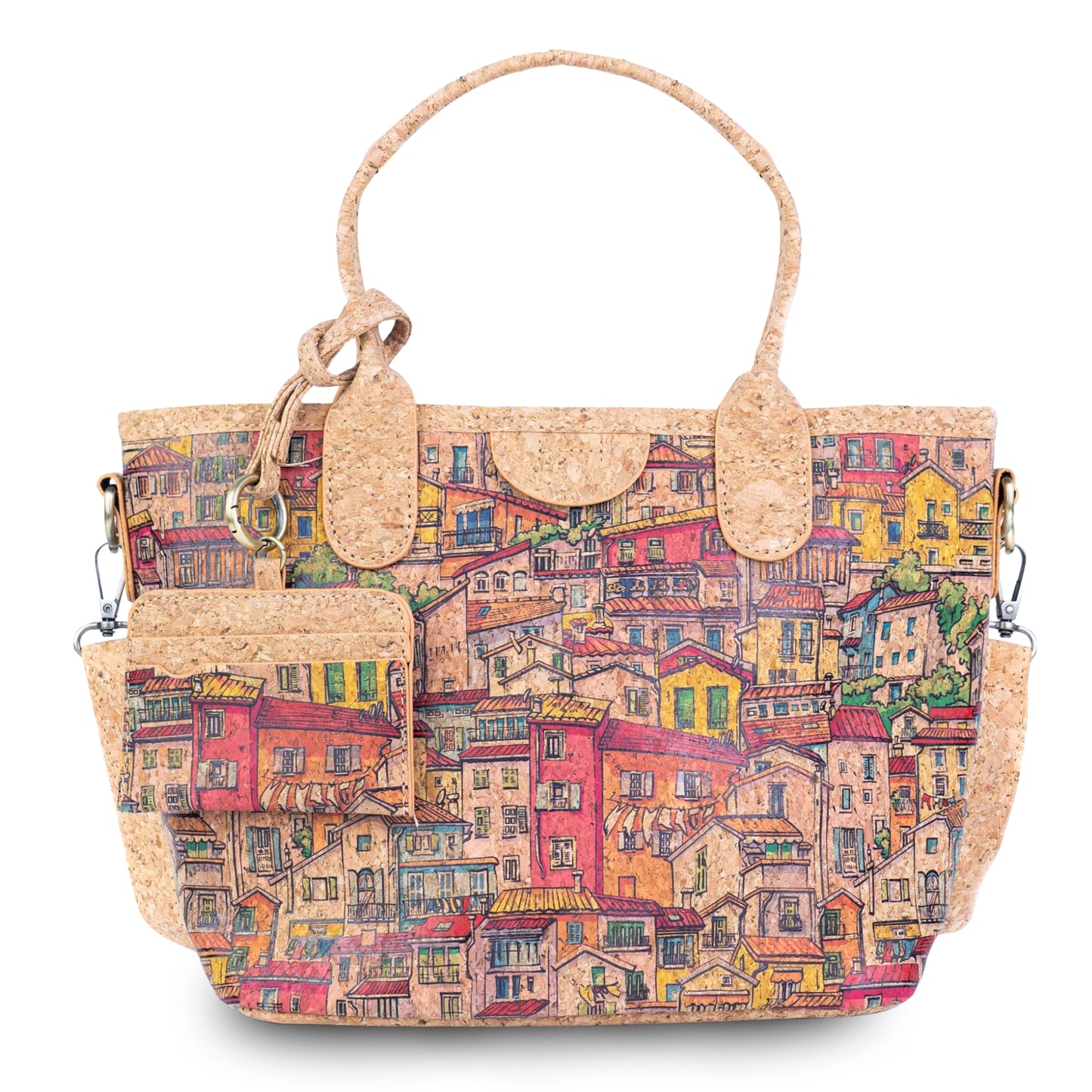 Cork Handbag & Crossbody with Detachable Card Holder — BAGD-627