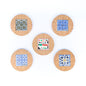 (5units)Vintage Cork and Ceramic Tile Coaster Cup Pad L-069