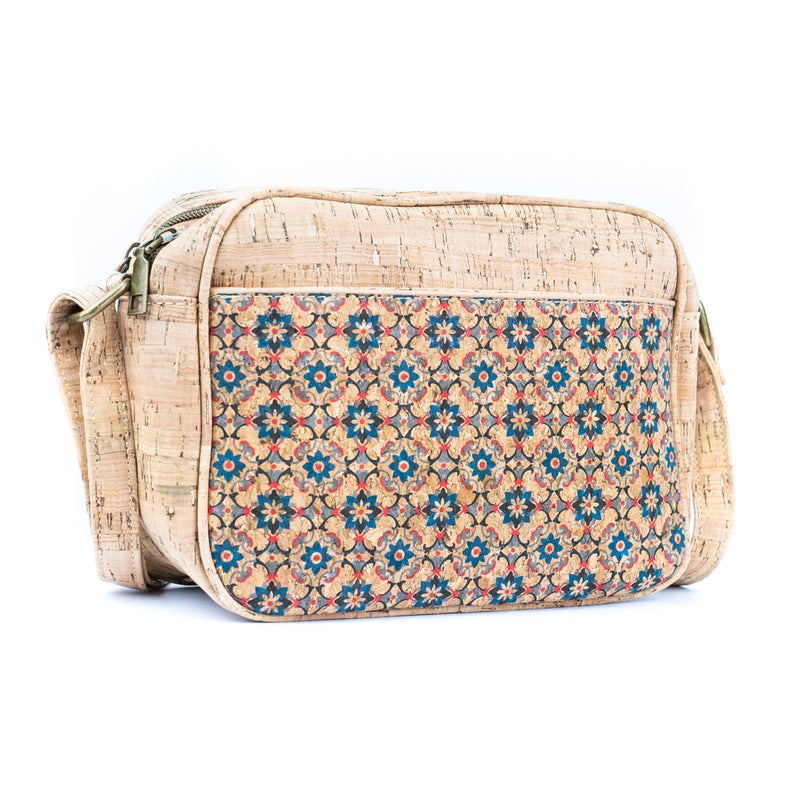 Floral & Mosaic Cork Crossbody Bag – Lightweight, Vegan & Stylish BAGD-564